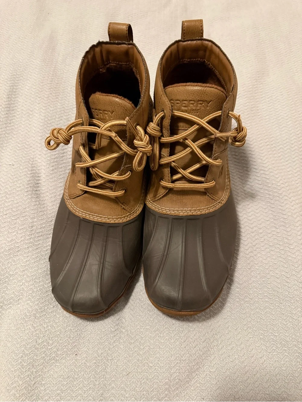 Sperry Brown and Tan Waterproof Duck Boots size 10.5
